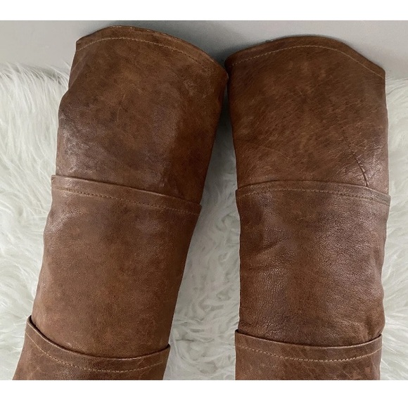 Stuart Weitzman Brown Leather Tall Knee High Riding Flat Boots Women's US Size 6 - Picture 10 of 15